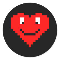 8bit Heart Face Stickers