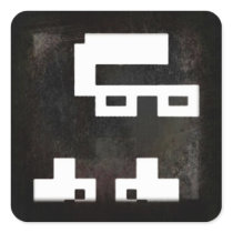 8Bit White Stencil Sticker