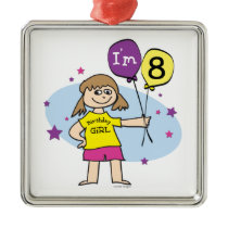 8th Birthday Girl ornaments
