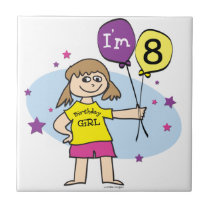 8th Birthday Girl tiles