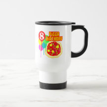 8th Birthday Pizza Birthday Mugs