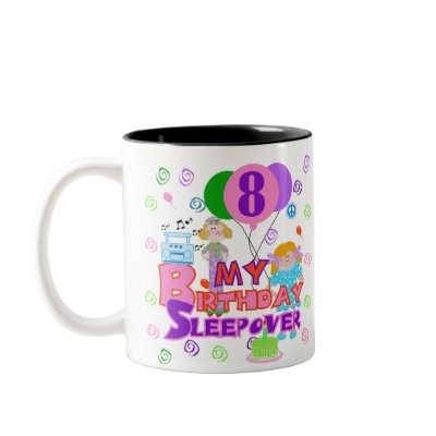 8th Birthday Sleepover Mug by kids_birthdays