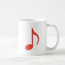 8th Note Large Red Plastic 2010 Coffee Mugs