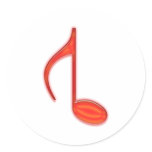 8th Note Reversed Plastic Red Large