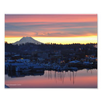 8X10 Sunrise on Mount Rainier and Puget Sound