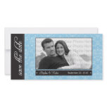 8x4" Baroque Blue Save the Date Announcement Picture Card