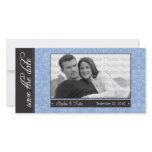 8x4" Blue Baroque Save the Date Photo Announcement