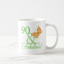 90 & Fabulous Birthday Gifts Coffee Mug