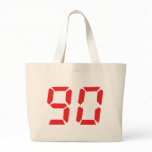90 ninety red alarm clock digital number canvas bags