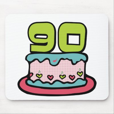 90 Year Old Birthday Cake Mouse Pad by Birthday_Bash