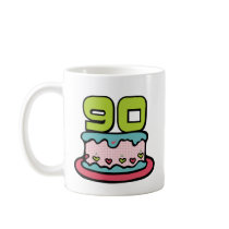 90 Year Old Birthday Cake Mugs