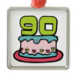 90 Year Old Birthday Cake Christmas Ornaments