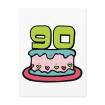 90 Year Old Birthday Cake Postcard