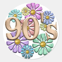90s Retro Round Stickers