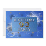 90th Abstract lights Birthday party invitation