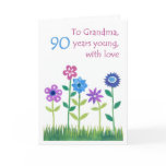 90th Birthday Card for a Grandmother - Flowers