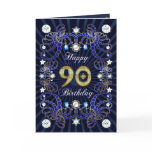 90th birthday card with masses of jewels