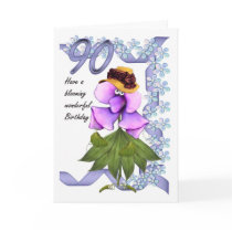 90th Birthday Card with Moonies cute bloomers,