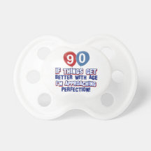 90th birthday designs baby pacifier