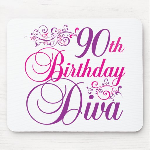 90th Birthday Diva Mouse Mats