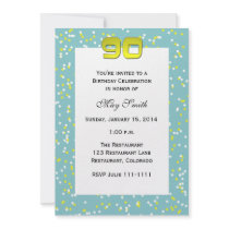 90th Birthday Invitation -- Confetti