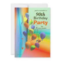 90th Birthday Party Balloon Wall Custom Announcement