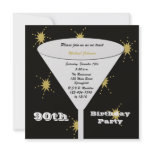 90th Birthday Party Invitation -- Gold 90th Toast