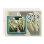 90th Birthday Party Invitation - White Callas