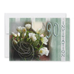 90th Birthday Party Invitation - White Tulips