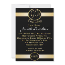 90th Birthday Party Invitations