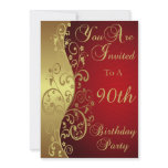 90th Birthday Party Personalised Invitation