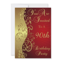 90th Birthday Party Personalised Invitation