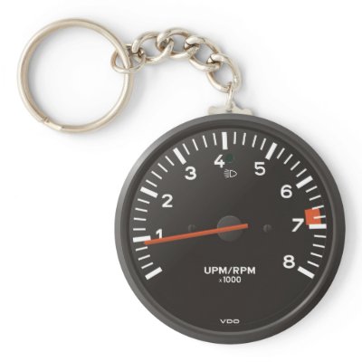 911 rev counter, air-cooled rpm gauge keychains by techvinci