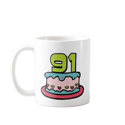 91 Year Old Birthday Cake Mugs by Birthday_Bash