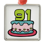 91 Year Old Birthday Cake Ornaments