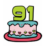 91 Year Old Birthday Cake t-shirts