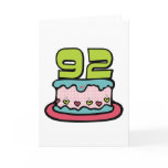 92 Year Old Birthday Cake Greeting Cards