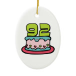 92 Year Old Birthday Cake Christmas Ornament