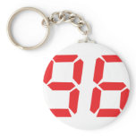 96 ninety-six red alarm clock digital number keychains