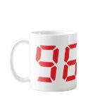 96 ninety-six red alarm clock digital number mug