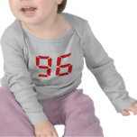 96 ninety-six red alarm clock digital number tee shirts