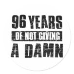 96 years round sticker