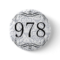 978 Area Code Pinback Button