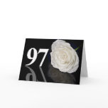 97th Birthday Card with a classic white rose