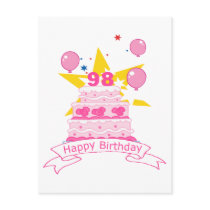 98 Year Old Birthday Cake Post Cards