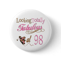 98th birthday pinback buttons
