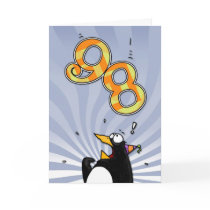 98th Birthday - Penguin Surprise Card