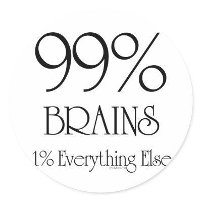 99% Brains Stickers by cyndisstuff