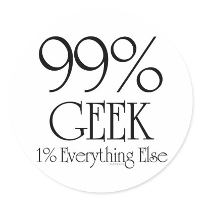 99% Geek Sticker by cyndisstuff