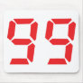 99 ninety-nine red alarm clock digital number mouse mat